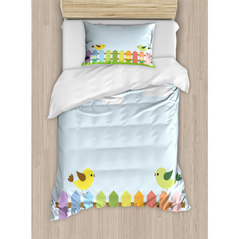 Birds on Fence Duvet Cover Set