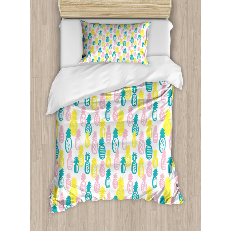 Colorful Doodle Food Duvet Cover Set