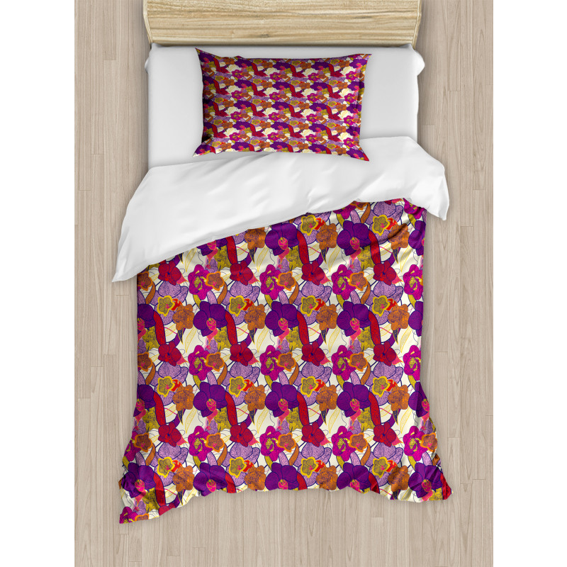 Vibrant Vintage Orchid Duvet Cover Set