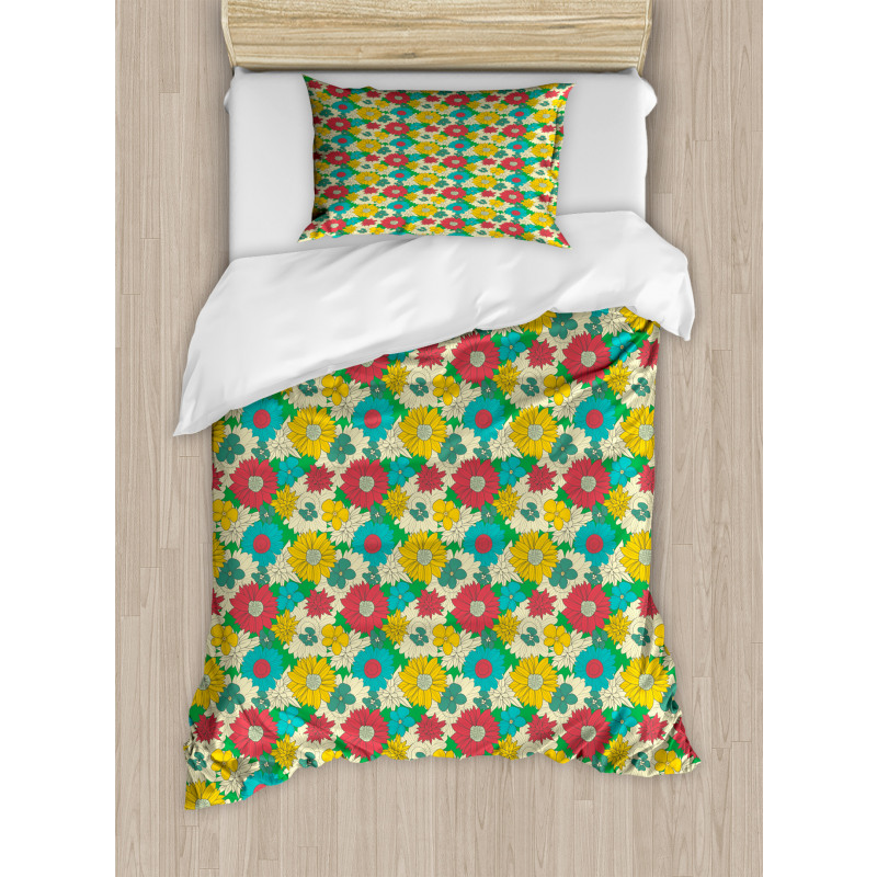 Vintage Flowers Art Duvet Cover Set