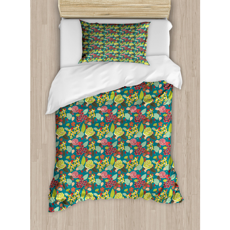 Colorful Bedding Plants Duvet Cover Set