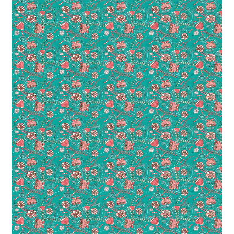 Abstract Flowers Dots Duvet Cover Set