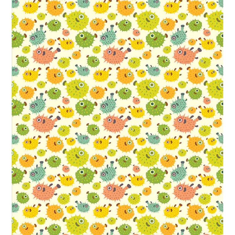 Funny Pufferfish Colorful Duvet Cover Set