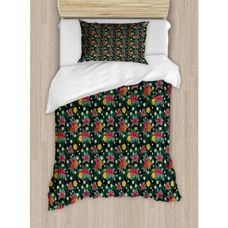 Realistic Flower Print Duvet Cover Set