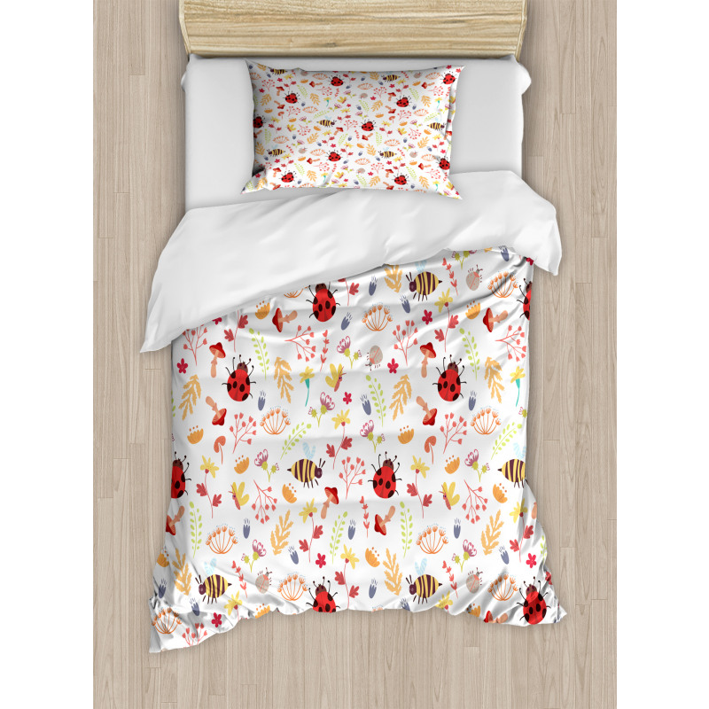 Autumn Theme Doodle Bugs Duvet Cover Set