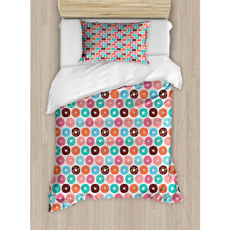 Donut Macaron Dessert Duvet Cover Set