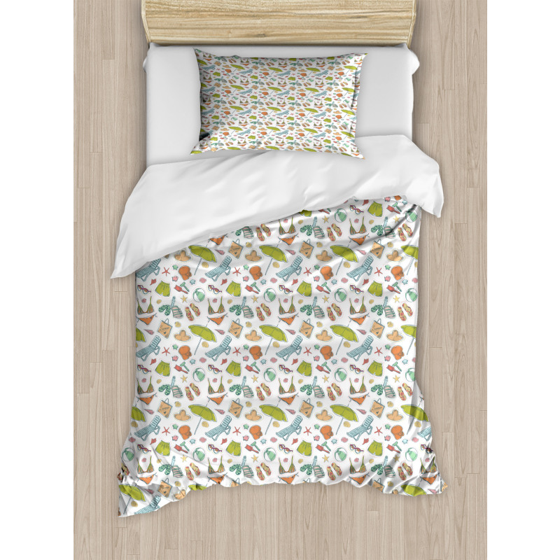 Retro Summer Beach Duvet Cover Set