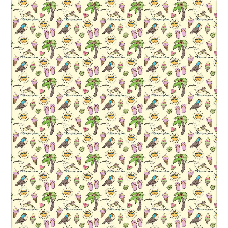Ice Cream and Toucan Duvet Cover Set