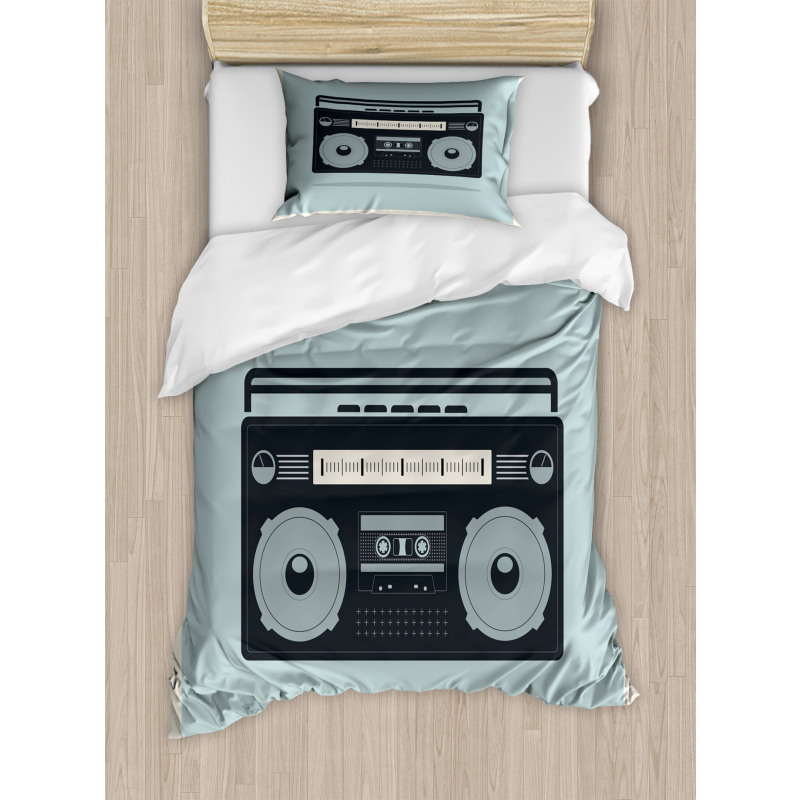 1980s Boombox Image Duvet Cover Set