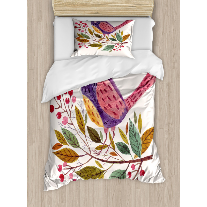 Scarlet Firethorn Flower Duvet Cover Set