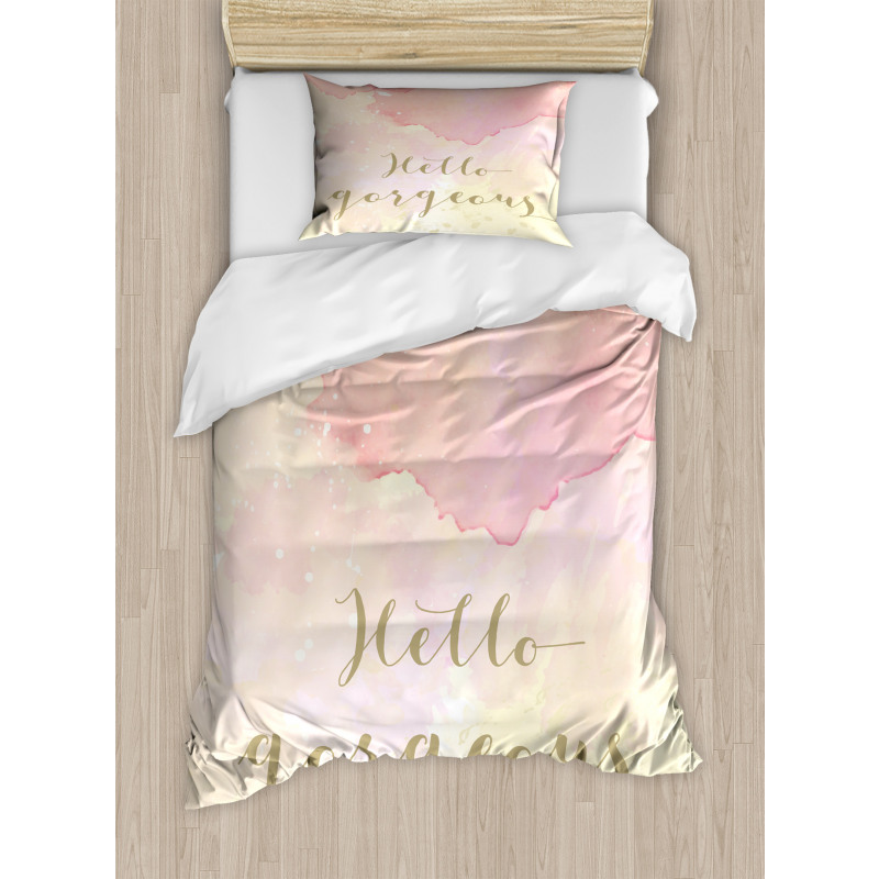 Pink Watercolor Duvet Cover Set