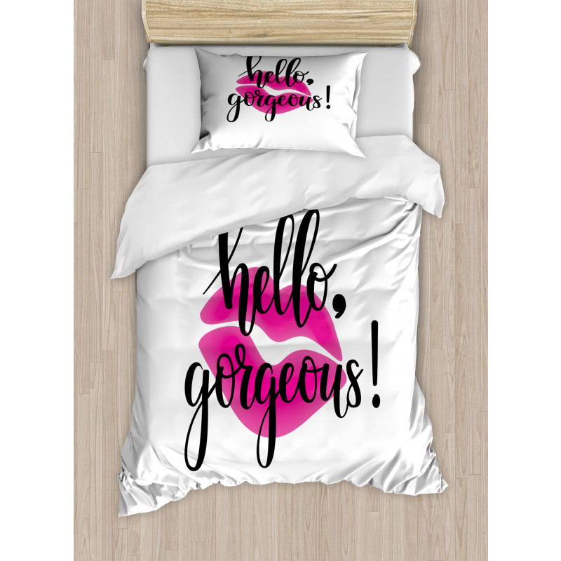 Pink Lipstick Duvet Cover Set