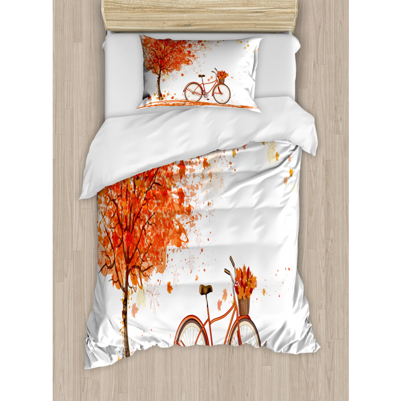 Watercolor Fall Season Duvet Cover Set