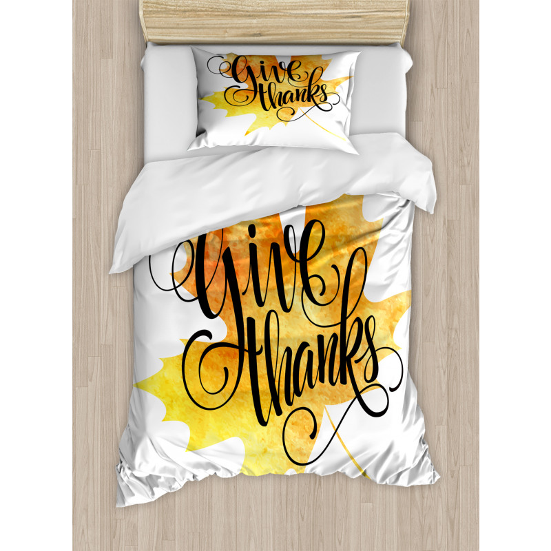 Autumn Leaf with Phrase Duvet Cover Set