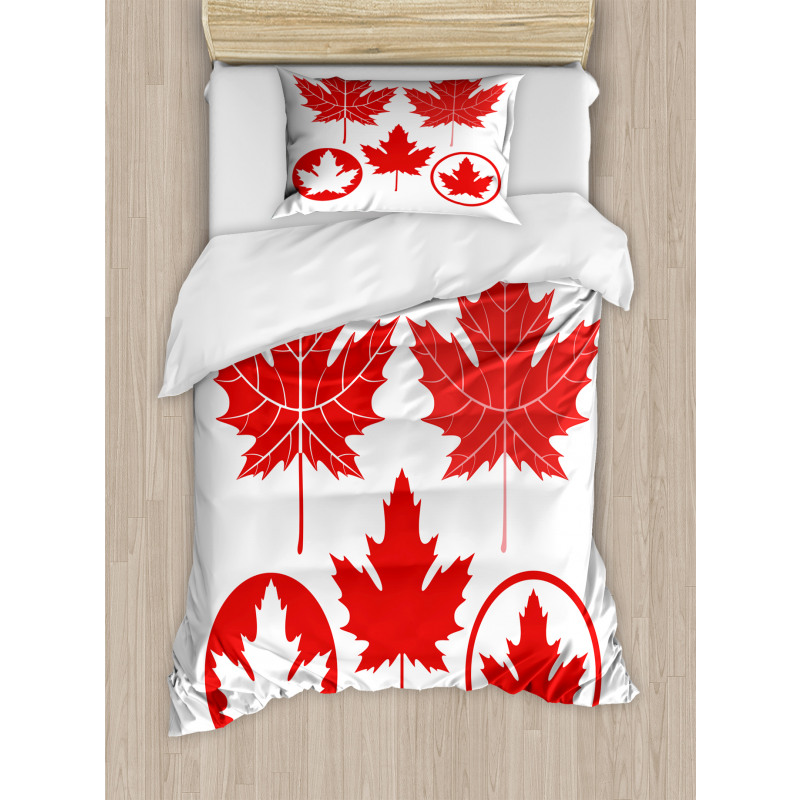 Canadian Flag Motifs Duvet Cover Set