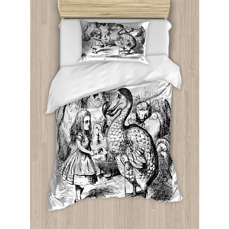 Alice and the Dodo Sketch Duvet Cover Set