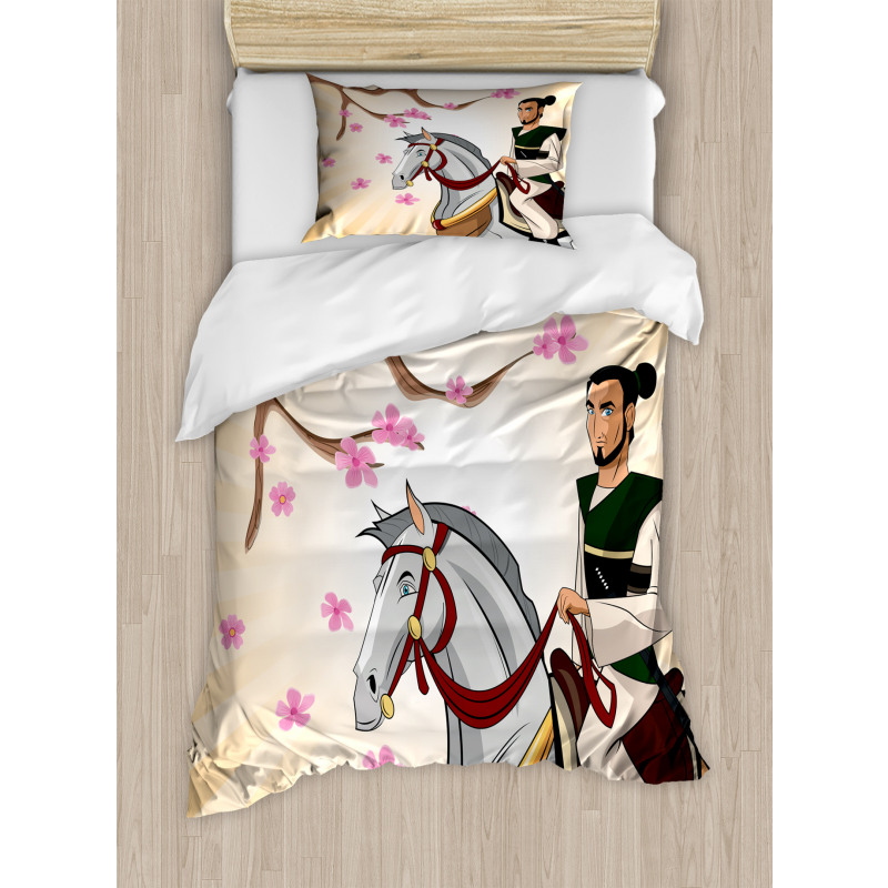 Medieval Man on a Horse Duvet Cover Set