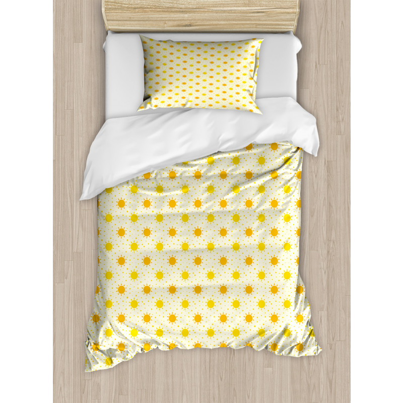 Sun Motif with Dots Duvet Cover Set