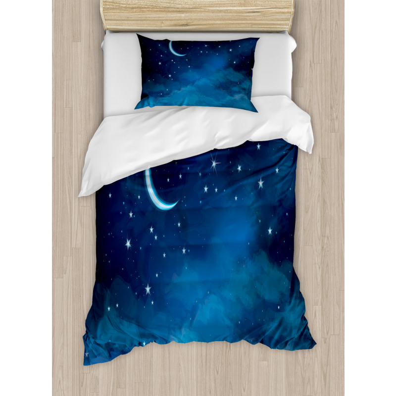 Watercolor Night Sky Duvet Cover Set