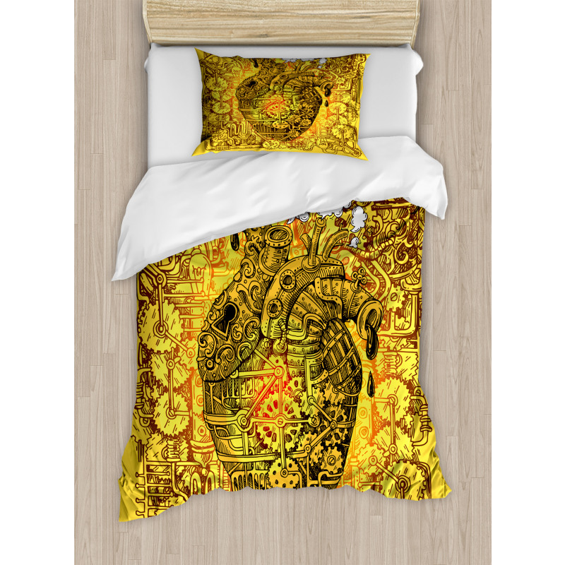 Factory Heart Image Duvet Cover Set