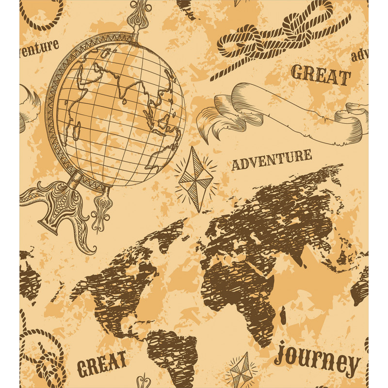 World Map Rope Knots Duvet Cover Set