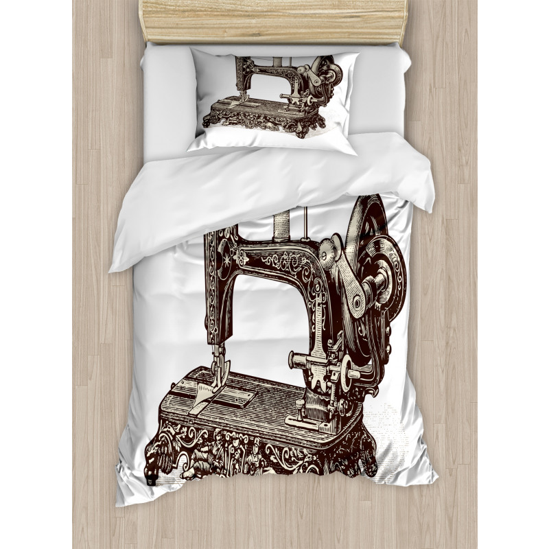 Old Sewing Machine Duvet Cover Set