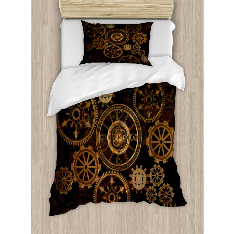 Dark Shade Wheels Duvet Cover Set