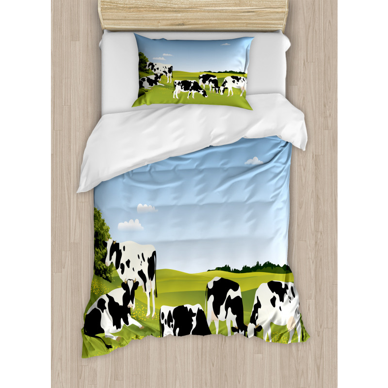 Graphic Domestic Cows Duvet Cover Set