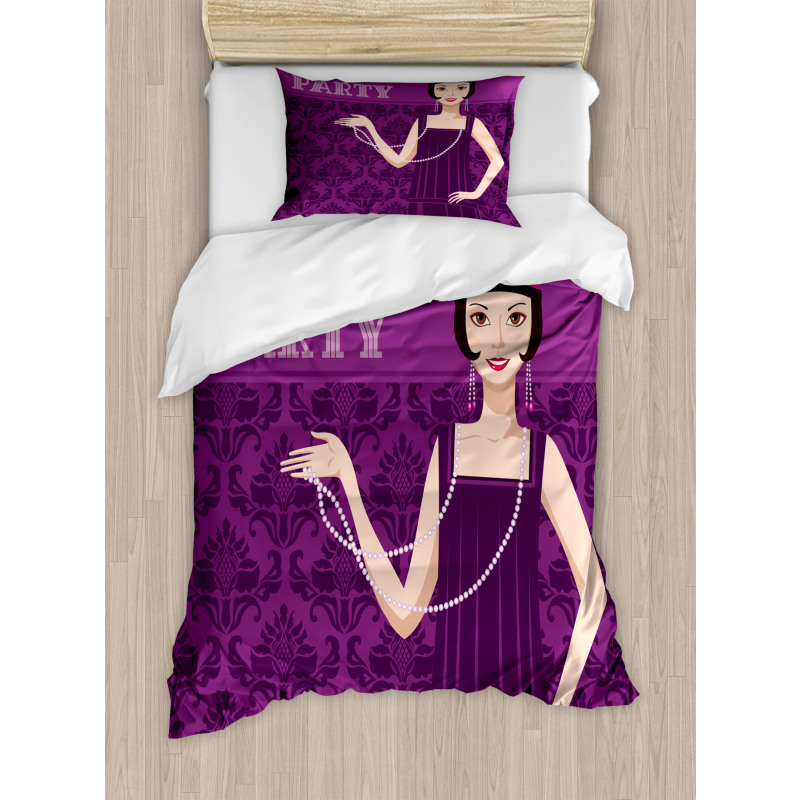 Flapper with Pearl Duvet Cover Set