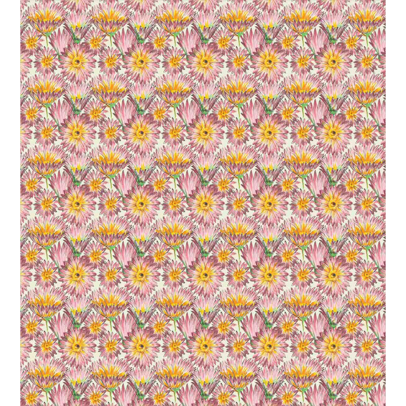 Retro Doodle Flowers Duvet Cover Set