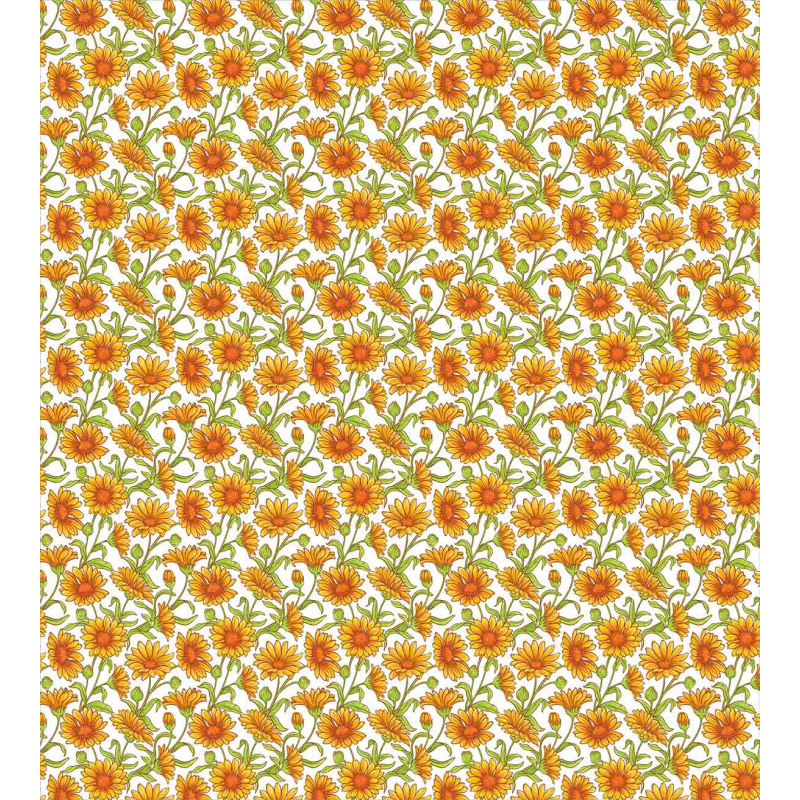 Botanic Cartoon Calendula Duvet Cover Set