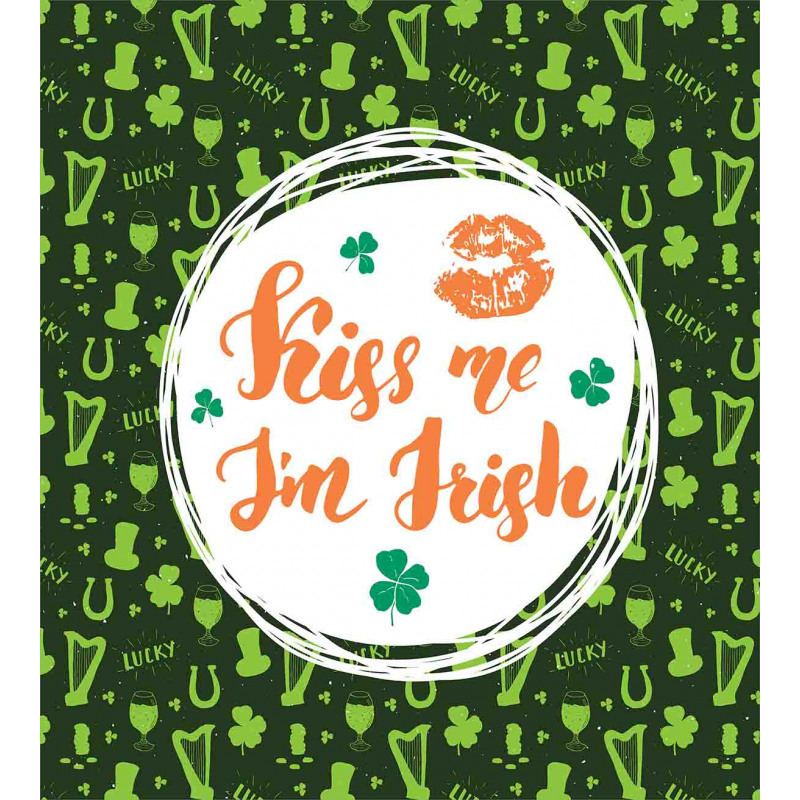 Kiss Me Im Irish Clovers Duvet Cover Set