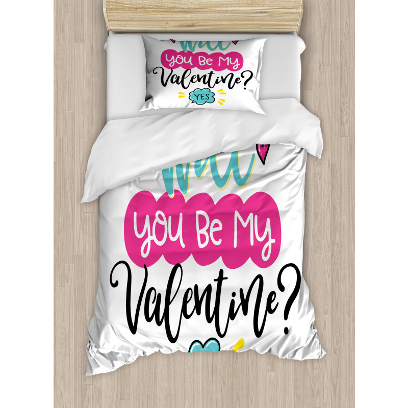Will You Be My Valentine Duvet Cover Set