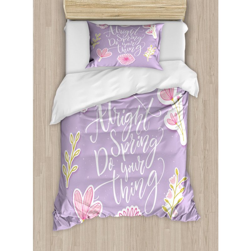 Spring Theme Funny Floral Duvet Cover Set