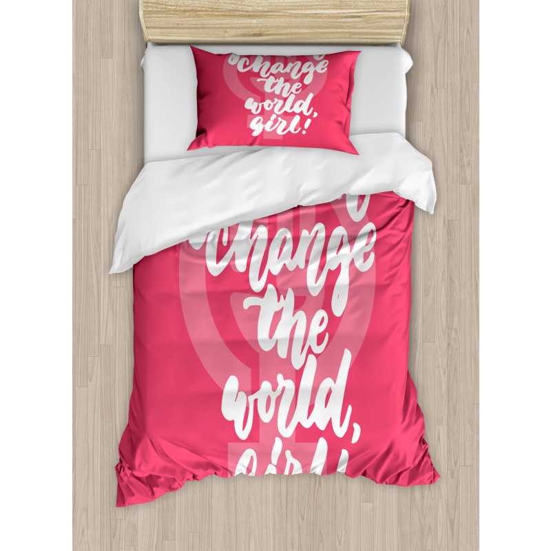 Girl Change the World Duvet Cover Set