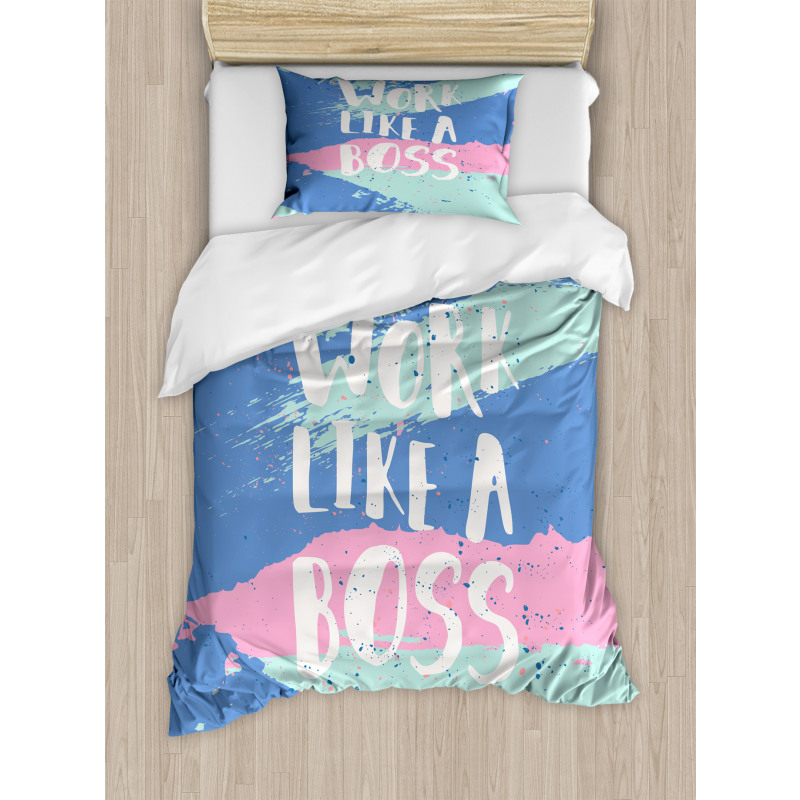 Work Like a Boss Pastel Duvet Cover Set