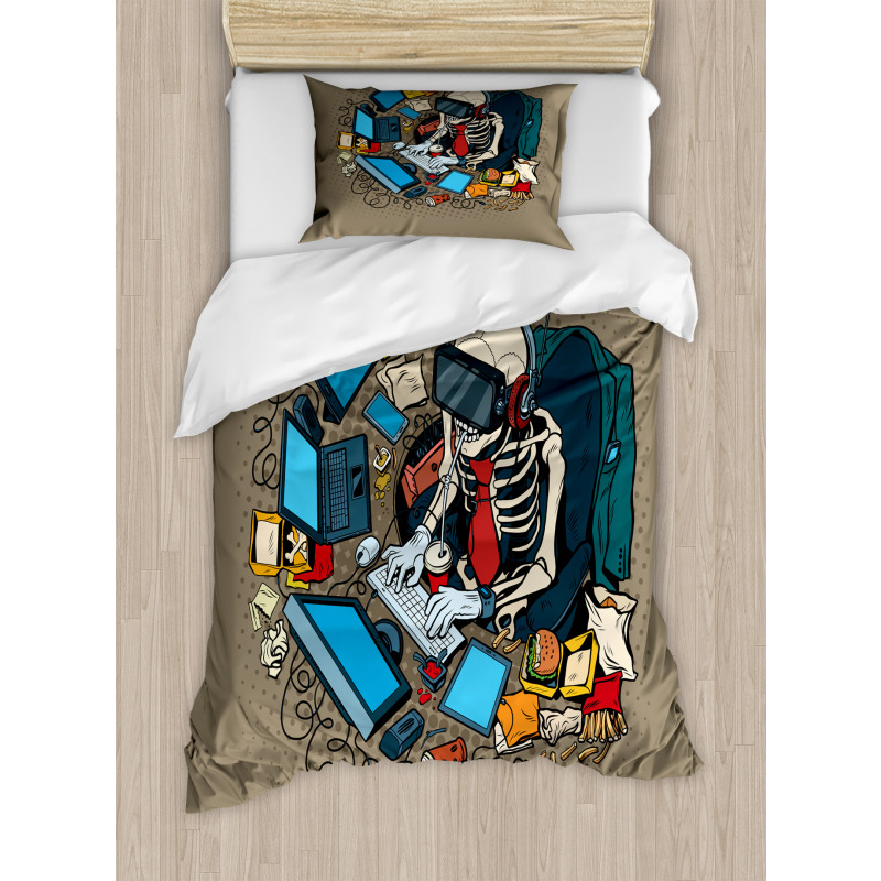 Skeleton in Virtual Reality Duvet Cover Set