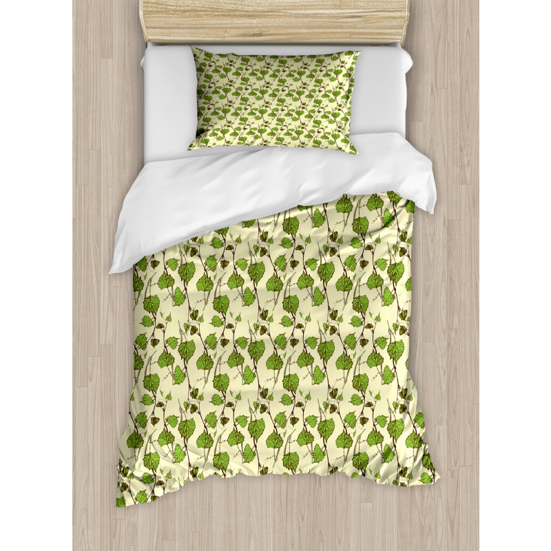 Grapevine Leaves Pattern Duvet Cover Set