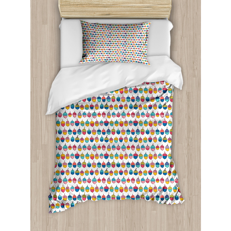 Abstract Colorful Nuts Duvet Cover Set