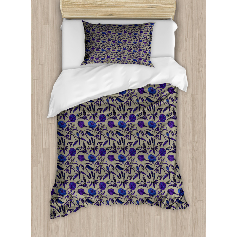 Hand-Drawn Wildflowers Duvet Cover Set