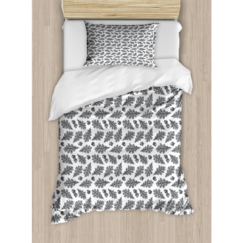 Engraving Oak Leaves Seed Duvet Cover Set