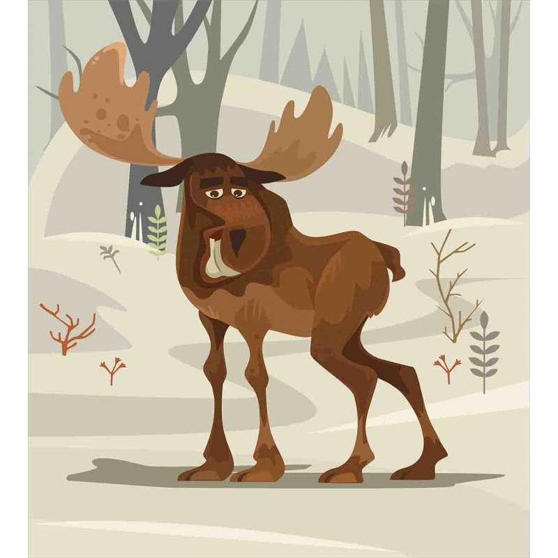 Funny Elk Mascot Duvet Cover Set