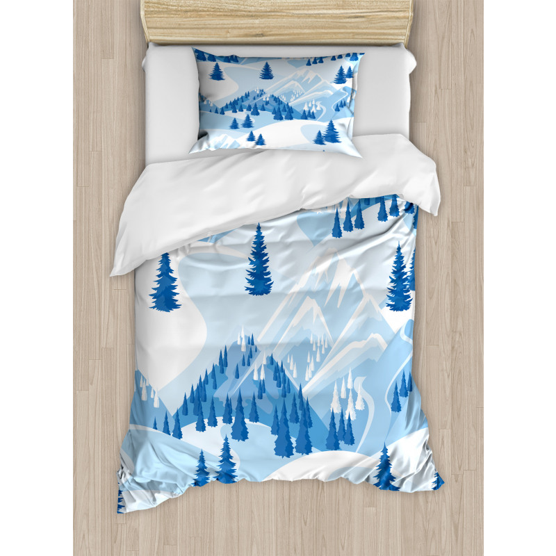 Snowy Fir Forest Duvet Cover Set