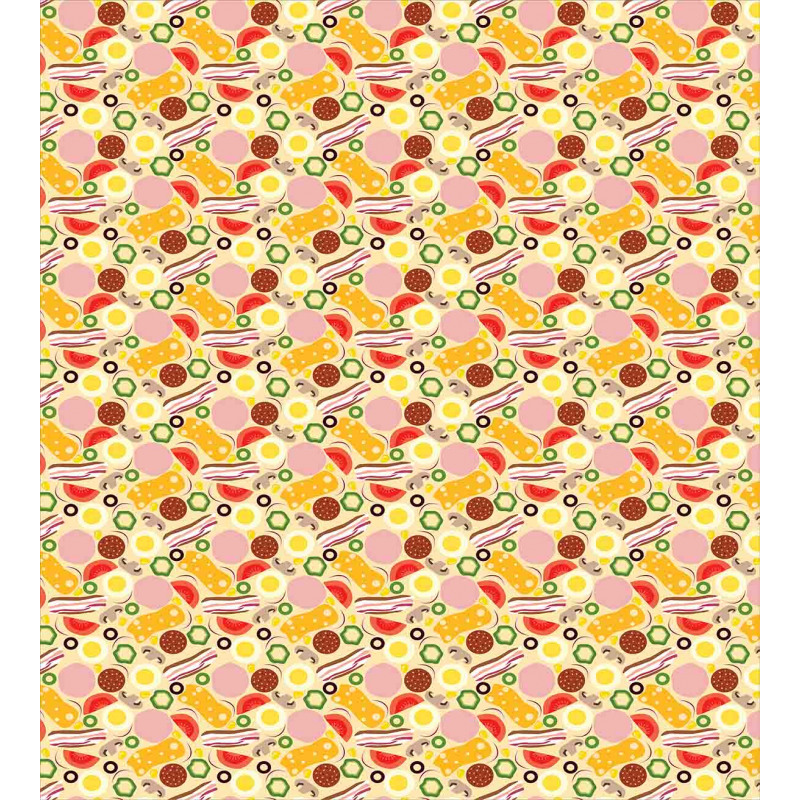 Graphic Pizza Toppings Duvet Cover Set