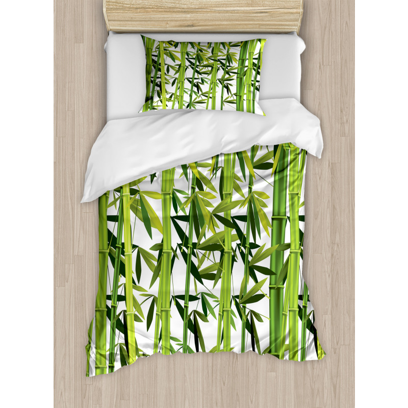 Fresh Green Plants Duvet Cover Set