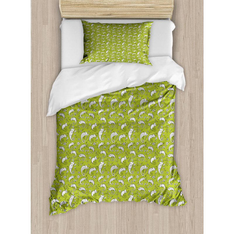 Funny Chameleon Duvet Cover Set