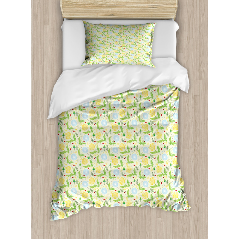 Leaves and Blowballs Duvet Cover Set