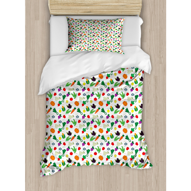 Zucchini Peppers Duvet Cover Set