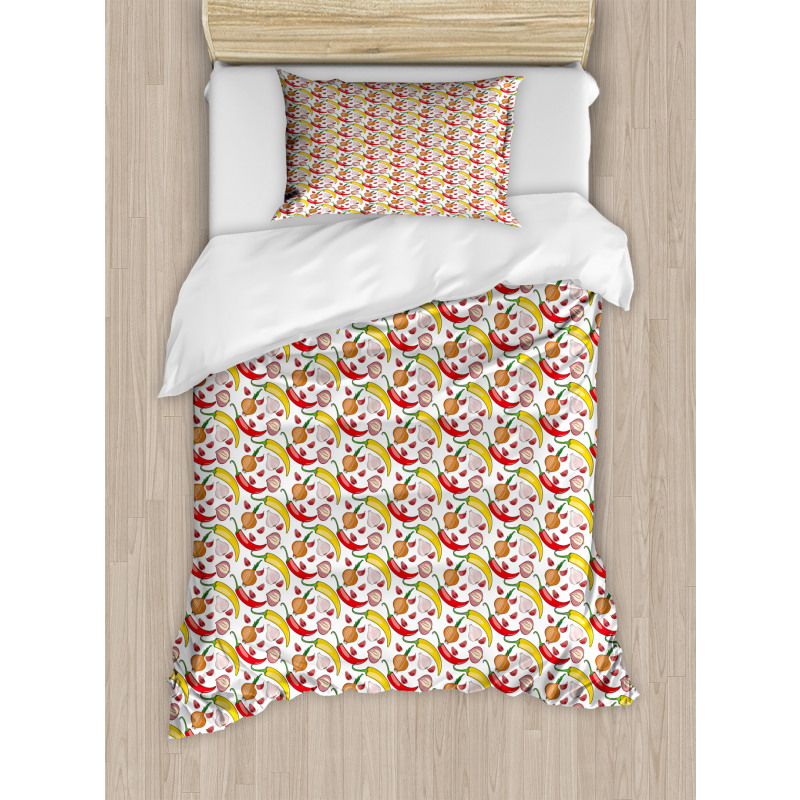 Peppers and Onions Duvet Cover Set