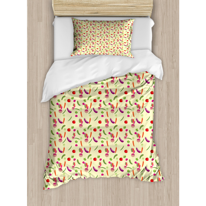 Pea Tomato Carrot Duvet Cover Set